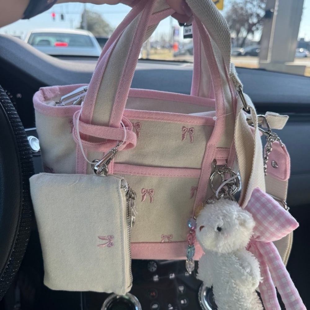 Madden Girl Pink and Cream Tote Bag